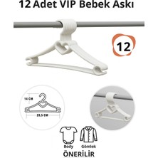 Nelson Bebek Elbise Askısı 12 Adet Kalp Plastik Beyaz Bebek Kıyafet Askısı Vıp