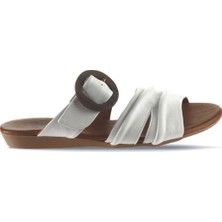 Bueno Shoes Beyaz Deri Kadın Düz Terlik 01WU7438 01WU7438