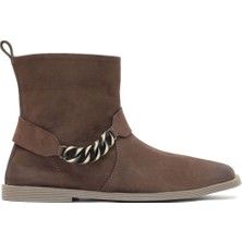 Bueno Shoes Kahverengi Nubuk Kadın Düz Bot 01WD4211 01WD4211