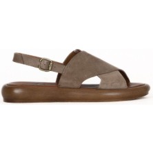 Bueno Shoes Kum Alf Süet Kadın Düz Sandalet 01WE3103 01WE3103