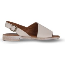 Bueno Shoes Gri Deri Kadın Düz Sandalet 01WE2804 01WE2804
