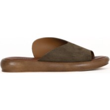 Bueno Shoes Haki Alf Süet Kadın Düz Terlik 01WE3104 01WE3104