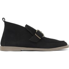 Bueno Shoes Siyah Nubuk Kadın Düz Bot 01WD4210 01WD4210