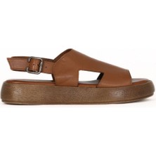 Bueno Shoes Kahverengi Deri Kadın Düz Sandalet 01WE1903 01WE1903