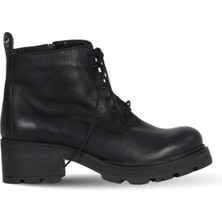 Bueno Shoes Siyah Deri Kadın Dolgu Topuklu Bot 01WD2301 01WD2301