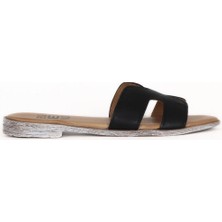 Bueno Shoes Siyah Deri Kadın Düz Terlik 01WQ2015 01WQ2015