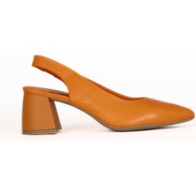 Bueno Shoes Turuncu Deri Kadın Topuklu Ayakkabı 01WE5800 01WE5800