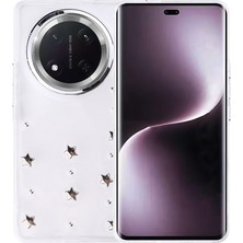 MobaxAksesuar Honor Magic 7 Lite Kılıf Kabartmalı Kelebek-Kiraz-Çiçek Dizayn Şeffaf Kutup Kapak