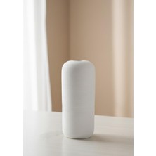 Mien Fiona Seramik Vazo Oval, Beyaz 25 cm