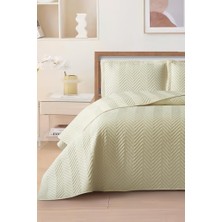 Çeyiz Diyarı Malta Çift Kişilik Lüks Kadife 240X260 cm Yatak Örtüsü Krem