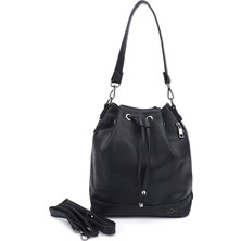 GÖNDERİ Kadın Lacivert  Büzgülü Omuz ve Sırt Çantası