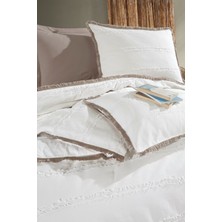 nordqueen %100 Pamuk Çift Kişilik Püsküllü Nevresim Seti Bonami Ekru