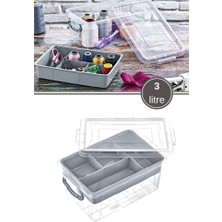 flora bölmeli kilitli saklama kutusu, bujiteri takı  dikiş ıp kırtasiye oyuncak organizer 3 litre