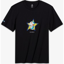 Converse x Doraemon Unisex Siyah T-Shirt