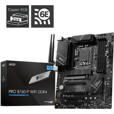 MSI Msı Pro B760-P Wıfı Ddr4 4000MHZ 1xhdmı 1xdp 2xm.2 USB 3.2 Atx 1700P (12. / 13. ve 14. Nesil Işlemci Uyumlu)