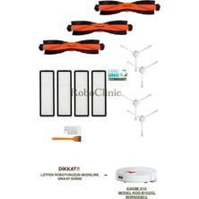 Roboclinic Xiaomi Robot Vacuum X10 Robot Süpürge Uyumlu Yedek Ana Fırça, Yan Fırça, Hepa Filtre, Mop - 13 Parça
