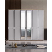 Velura Home & Living Respi 6 Kapaklı Aynalı Gardırop (Dolap)