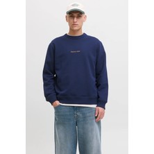 Jack & Jones Erkek Jornorrebro Rahat Kalıp Bisiklet Yaka Sweatshirt 12282893 Lacivert