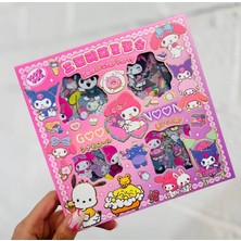 Kuromi Cinnaorol My Melody 570 Adet 100 Sayfa Etiket Seti Ajanda, Günlük, Scrapbook Çıkartma Sticker