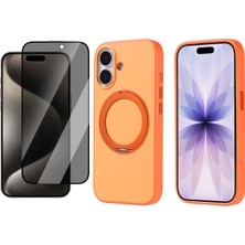 Vendas Apple iPhone 17 Kılıf M-Safe Şarj Özellikli Standlı Zore Proton Silikon Kapak + Hayalet Ekran Koruyucu