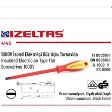 İzeltaş 1000V Izoleli Düz Uçlu Tornavida 4*100