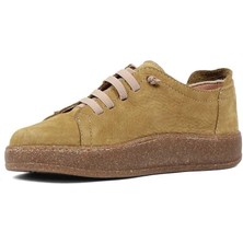 Celal Gültekin Kadın Haki Bağcıklı Kalın Tabanlı Nubuk Deri Ayakkabı