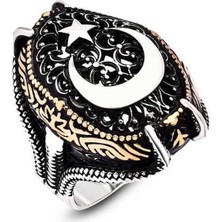 Gumush Gümüş Ay Yıldız Pençe Erkek Yüzük