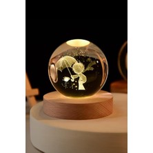 Dempower Ahşap Tabanlı Şemsiyeli Küçük Prens LED Işıklı Küre