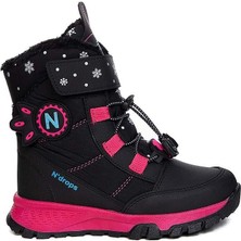 Le Petit Ndrops Filet Kaymaz Kürklü Kız Çocuk Kar Botu 014 Siyah Fuşya