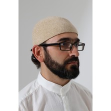 İhvan Online Kışlık Kadife Takke Düz Desen - Krem