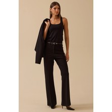 Seçil Kadın Ispanyol Paça Pantolon 0002 Siyah