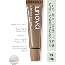 Lunova Salted Caramel İçeren Peptit Lip Balm | Nemlendirici ve Parlatıcı Dudak Bakım Kremi / Lip Balmı