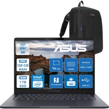 Asus Expertbook B5 B5405CCA-U716512B1D Intel® Core™ Ultra 7 255H Aı 128GB Ddr5 1tb SSD Intel® Arc™ Graphics 14"inç Wuxga (1920X1200) IPS 300NITS Freedos Taşınabilir Bilgisayar B5405CCAF33+ZETTAÇANTA