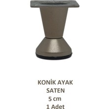 Konik Ayak Saten 5 cm 1 adet (Dolap,Mobilya,Puf Ayağı )(Vidaları Hediye)