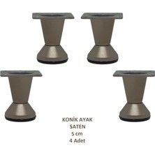 Konik Ayak Saten 5 cm 4 adet (Dolap,Mobilya,Puf Ayağı )(Vidaları Hediye)