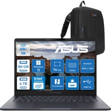 Asus Expertbook B5 B5405CCA-U716512B1D Intel® Core™ Ultra 7 255H Aı 80GB Ddr5 4tb SSD Intel® Arc™ Graphics 14"inç Wuxga (1920X1200) IPS 300NITS WIN11PRO Taşınabilir Bilgisayar B5405CCAP25+ZETTAÇANTA