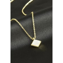Zero Ds-Derin Kare Polyester Kolye-Yeşil