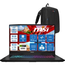 MSI Msı Katana 17 Hx Intel Core I7 14650HX 24GB Ddr5 2tb SSD Windows 11 Home RTX5060 8gb Gddr7 115W 17 Inç 2k QHD(2560X1440) 240HZ Gaming Laptop B14WFK216XTRH09 + Zetta Çanta