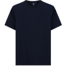 Kiğılı Bisiklet Yaka Slim Fit Yumuşak Dokulu Pamuklu Likralı Esnek Tişört