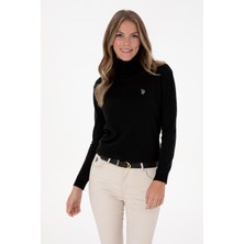 U.S. Polo Assn. Kadın Siyah Balıkçı Yaka Basic Kazak 50313621-VR046