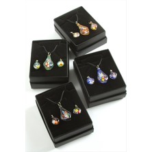 Zero Ds-Derin Cam Sanatı Murano Kutulu Set Kolye-Renkli