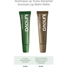 Lunova 2’li Lip Balm | Tuzlu Karamel Aromalı ve Yoğun Nemlendiricili Onarıcı Dudak Bakım Lip Balm Seti