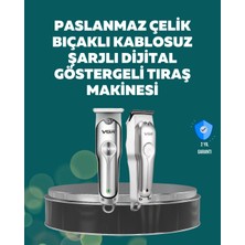 Mabelme Store Profesyonel Saç ve Sakal Kesme Makinesi – Şarjlı, Sessiz Motor, Ayarlanabilir Tarak