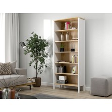 Sakura Hunerika Caeli 6 Raflı Kitaplık -Wood Beyaz/legnano-Minifiks Bağlantılı
