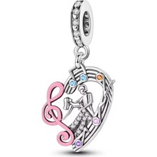 Fubena Kalbin Melodisi Sallantılı Gümüş Charm