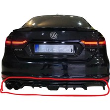 Türkset Volkswagen Jetta Makyajlı 2014 - Sonrası Custom Difüzör (Plastik) (( Parlak Siyah ))