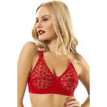 Sistina Zengezur Kırmızı Dantelli Toparlayıcı Sütyen - 506 - Beden 85