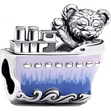 Fubena  Ayıcıkla Mavi Yolculuk Gümüş Charm