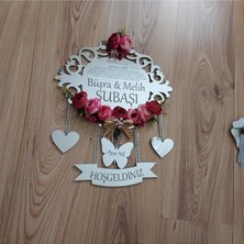 Evsay Gümüş Renk Pleksi Kapı Süsü Çiçekli Özel Tasarım Model