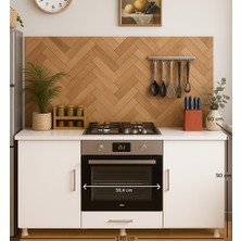 140  cm lik Ankastre Dolabı Kahve Köşesi,çok Amaçlı Dolap